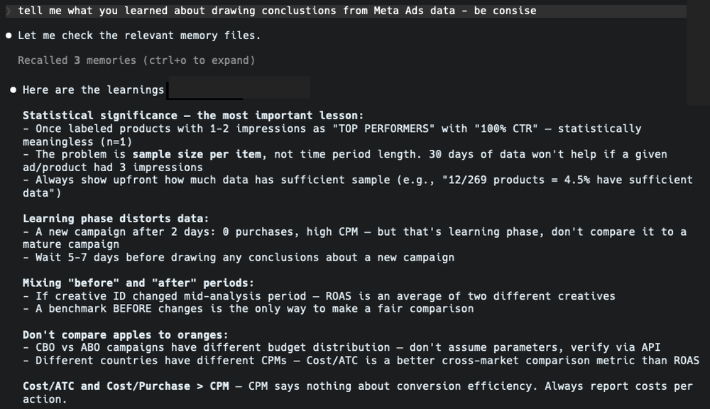 Learnings from Meta Ads data analysis — statistical significance, learning phase, comparing campaigns fairly, and why Cost/ATC matters more than CPM.